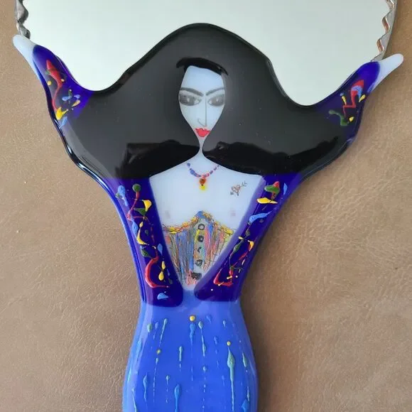 Vanity Mirror Handcrafted Handheld Lovely Moon Goddess One Of A Kind OOAK Art - Picture 6 of 16